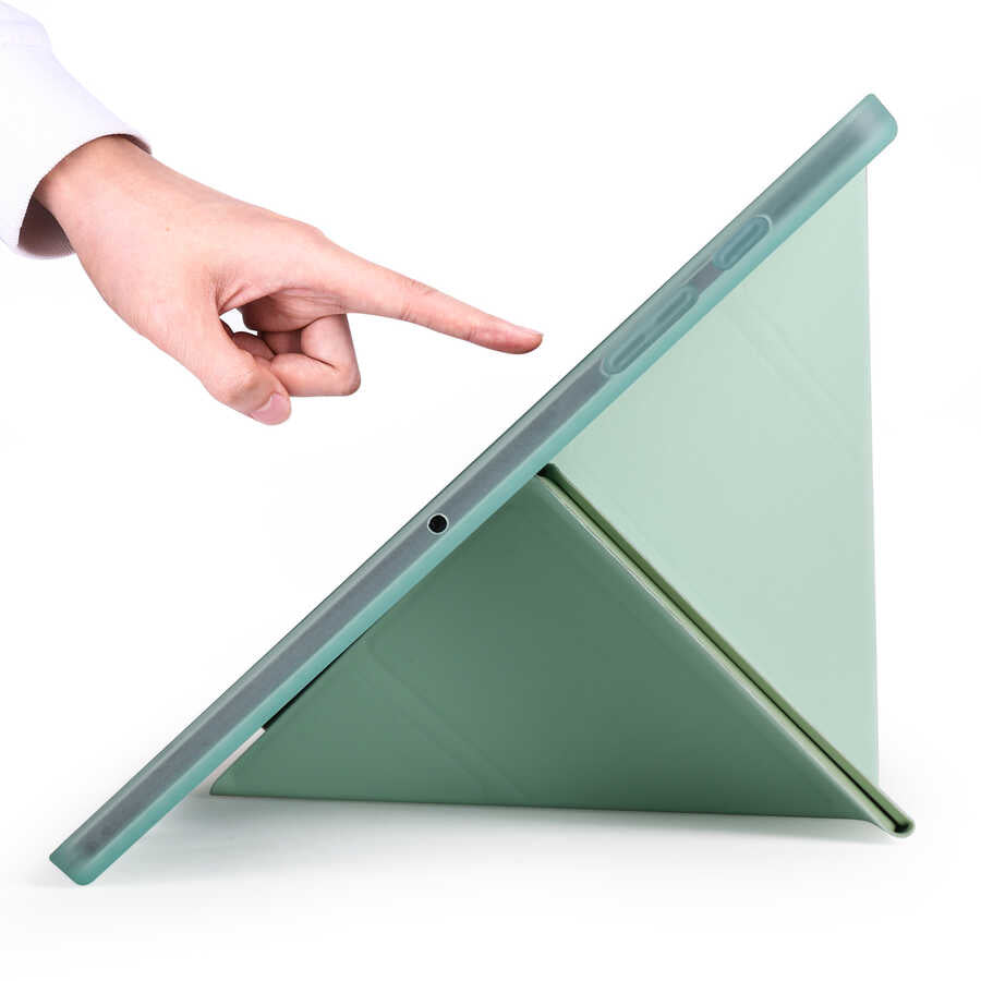 Galaxy Tab A7 10.4 T500 2020 Kılıf Zore Tri Folding Kalem Bölmeli Standlı Kılıf Rose Gold