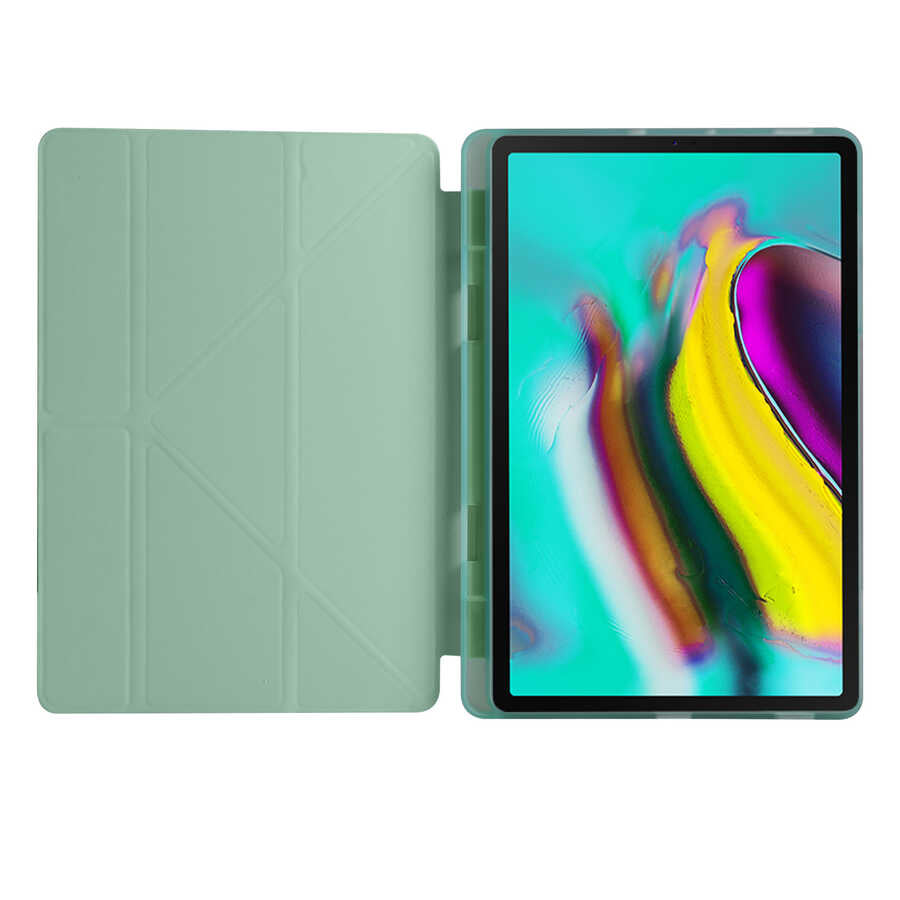 Galaxy Tab A7 10.4 T500 2020 Kılıf Zore Tri Folding Kalem Bölmeli Standlı Kılıf Kırmızı