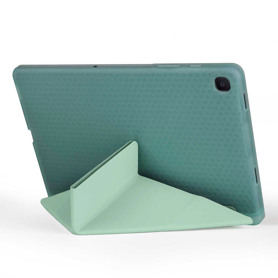 Galaxy Tab A7 10.4 T500 2020 Kılıf Zore Tri Folding Kalem Bölmeli Standlı Kılıf Mor