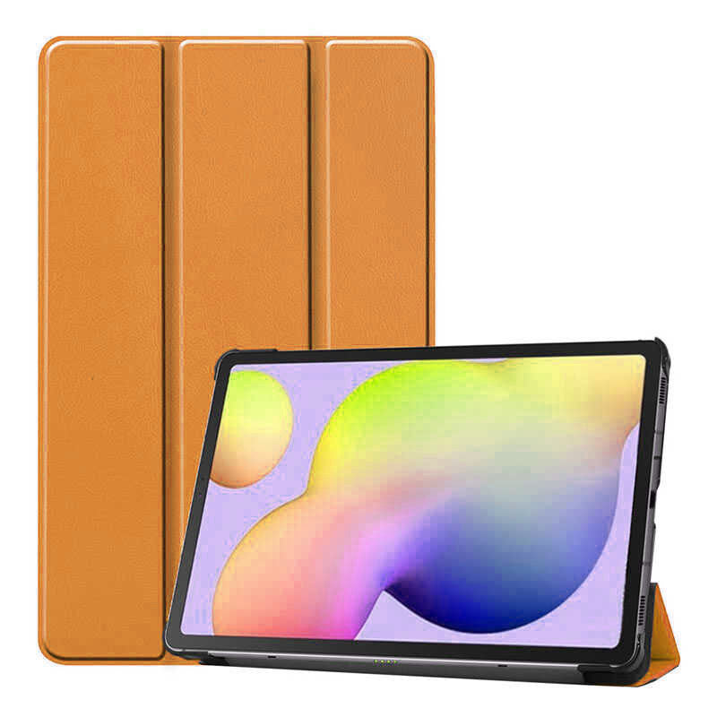 Galaxy Tab A7 10.4 T500 (2020) Zore Smart Cover Standlı 1-1 Kılıf Turuncu