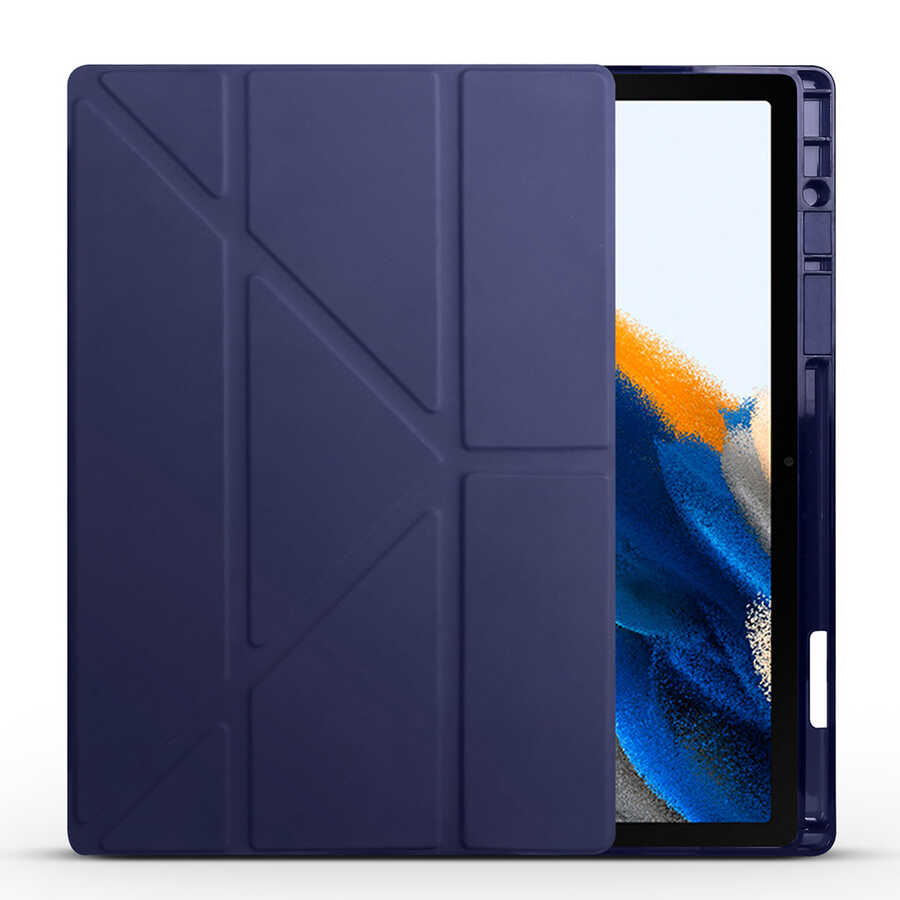 Galaxy Tab A8 10.5 SM-X200 (2021) Kılıf Zore Tri Folding Kalem Bölmeli Standlı Kılıf Koyu Yeşil