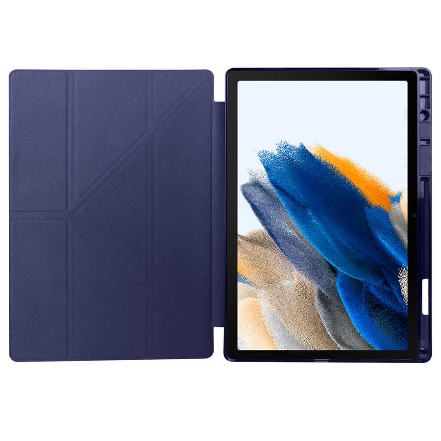 Galaxy Tab A8 10.5 SM-X200 (2021) Kılıf Zore Tri Folding Kalem Bölmeli Standlı Kılıf Koyu Yeşil