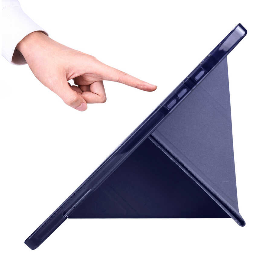 Galaxy Tab A8 10.5 SM-X200 (2021) Kılıf Zore Tri Folding Kalem Bölmeli Standlı Kılıf Kırmızı