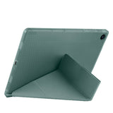 Galaxy Tab A9 Kılıf Zore Tri Folding Kalem Bölmeli Standlı Kılıf Koyu Yeşil