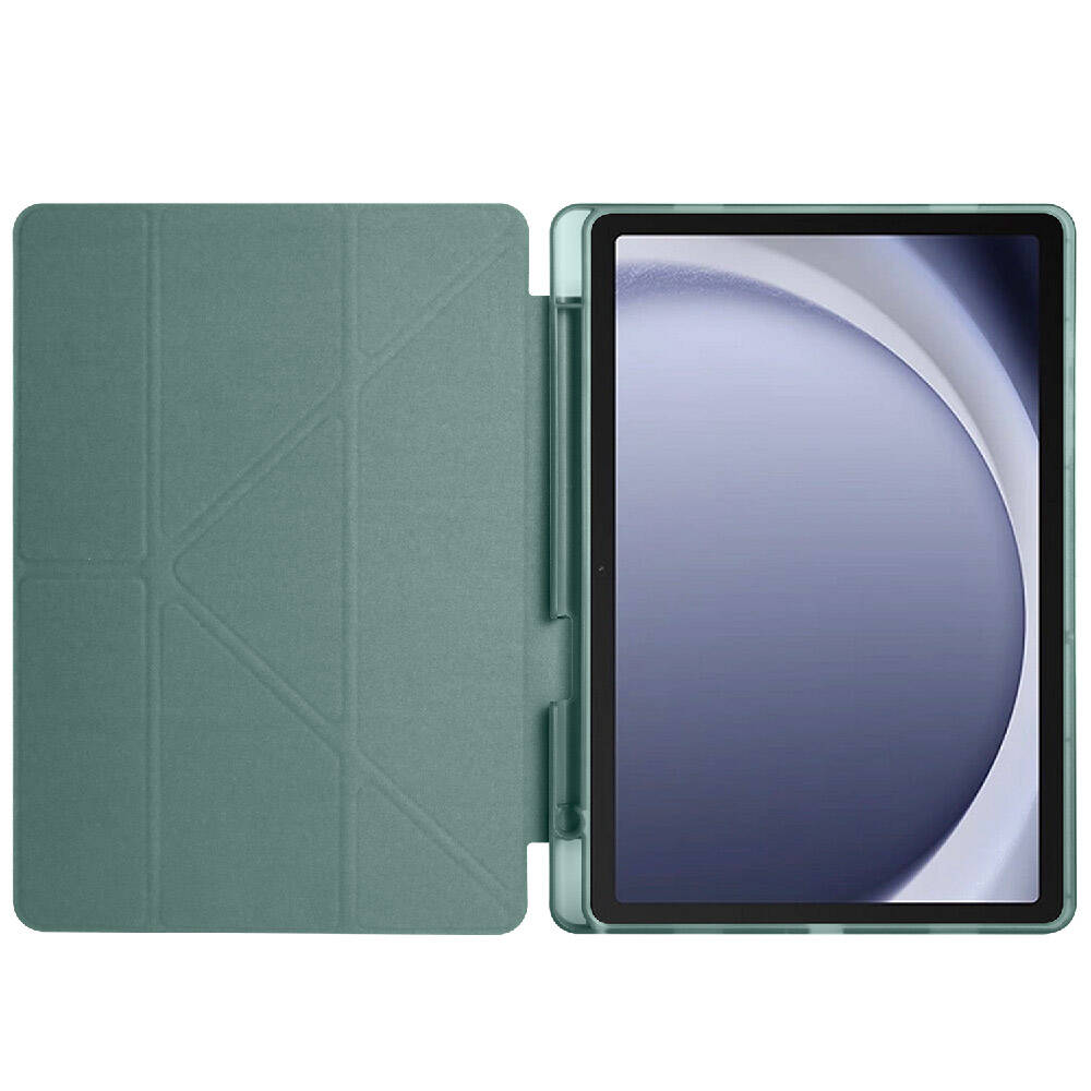 Galaxy Tab A9 Kılıf Zore Tri Folding Kalem Bölmeli Standlı Kılıf Siyah