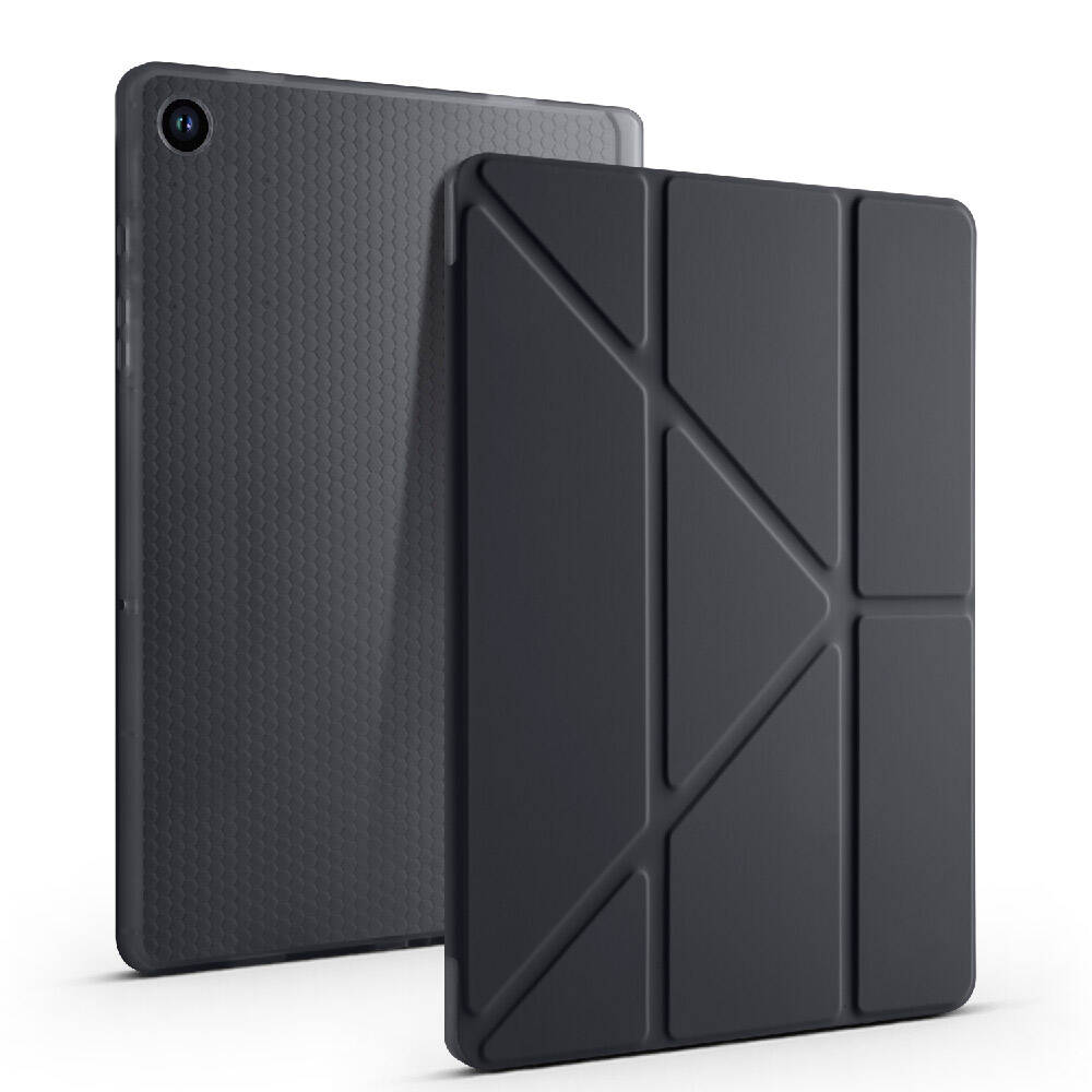 Galaxy Tab A9 Kılıf Zore Tri Folding Kalem Bölmeli Standlı Kılıf Siyah