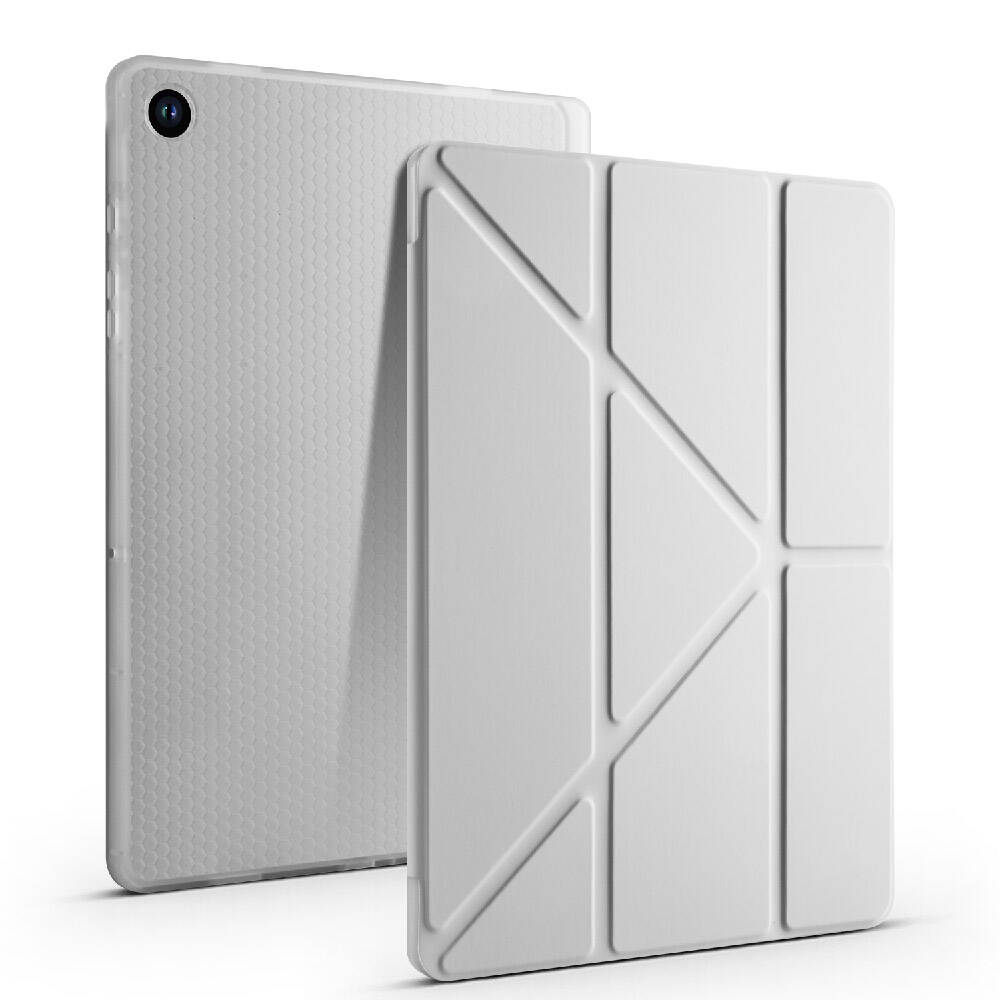 Galaxy Tab A9 Kılıf Zore Tri Folding Kalem Bölmeli Standlı Kılıf Rose Gold