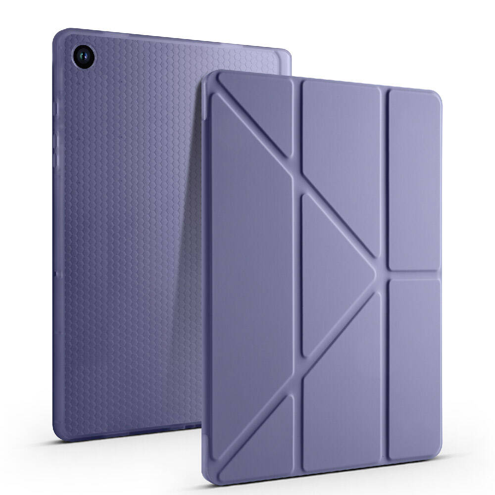 Galaxy Tab A9 Kılıf Zore Tri Folding Kalem Bölmeli Standlı Kılıf Mavi
