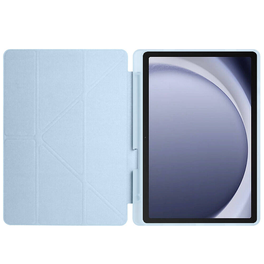 Galaxy Tab A9 Kılıf Zore Tri Folding Kalem Bölmeli Standlı Kılıf Siyah