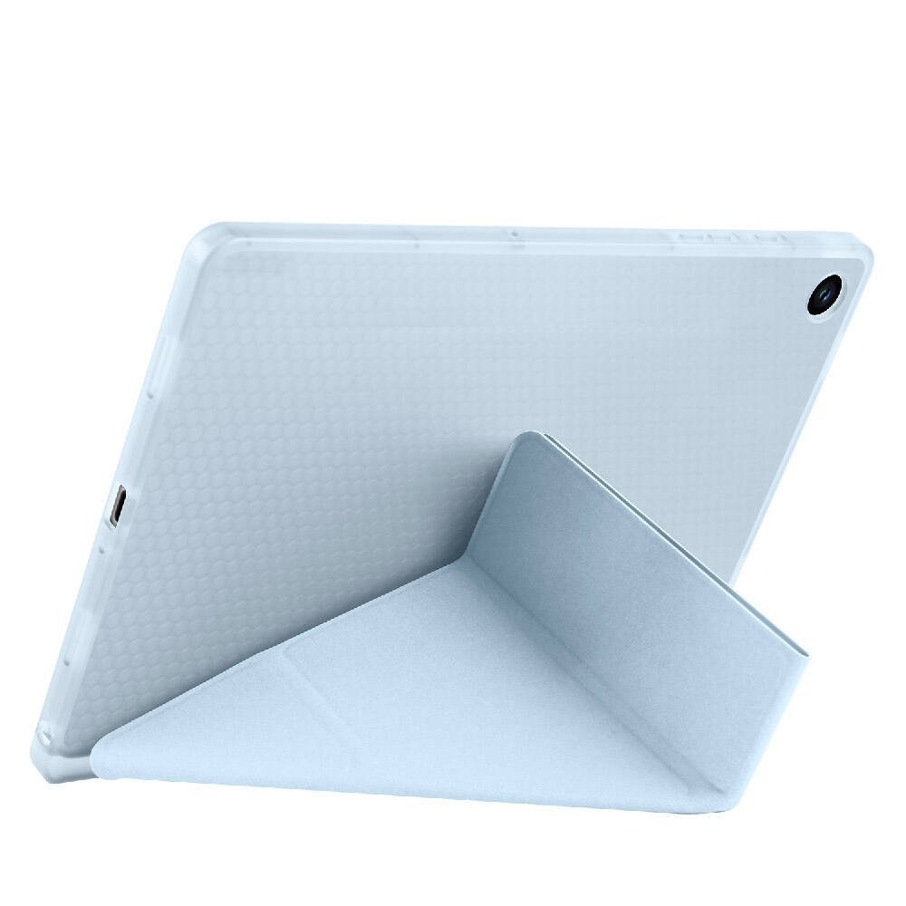 Galaxy Tab A9 Kılıf Zore Tri Folding Kalem Bölmeli Standlı Kılıf Rose Gold
