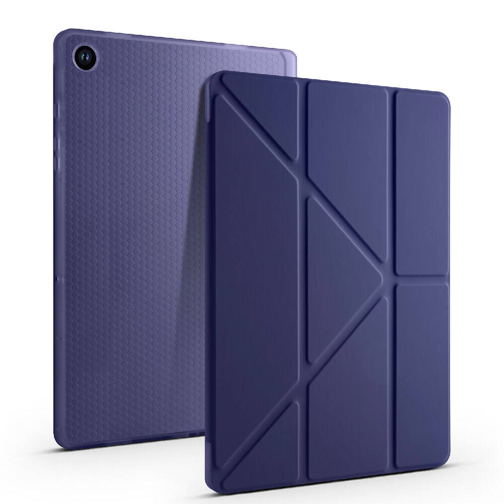 Galaxy Tab A9 Kılıf Zore Tri Folding Kalem Bölmeli Standlı Kılıf Siyah