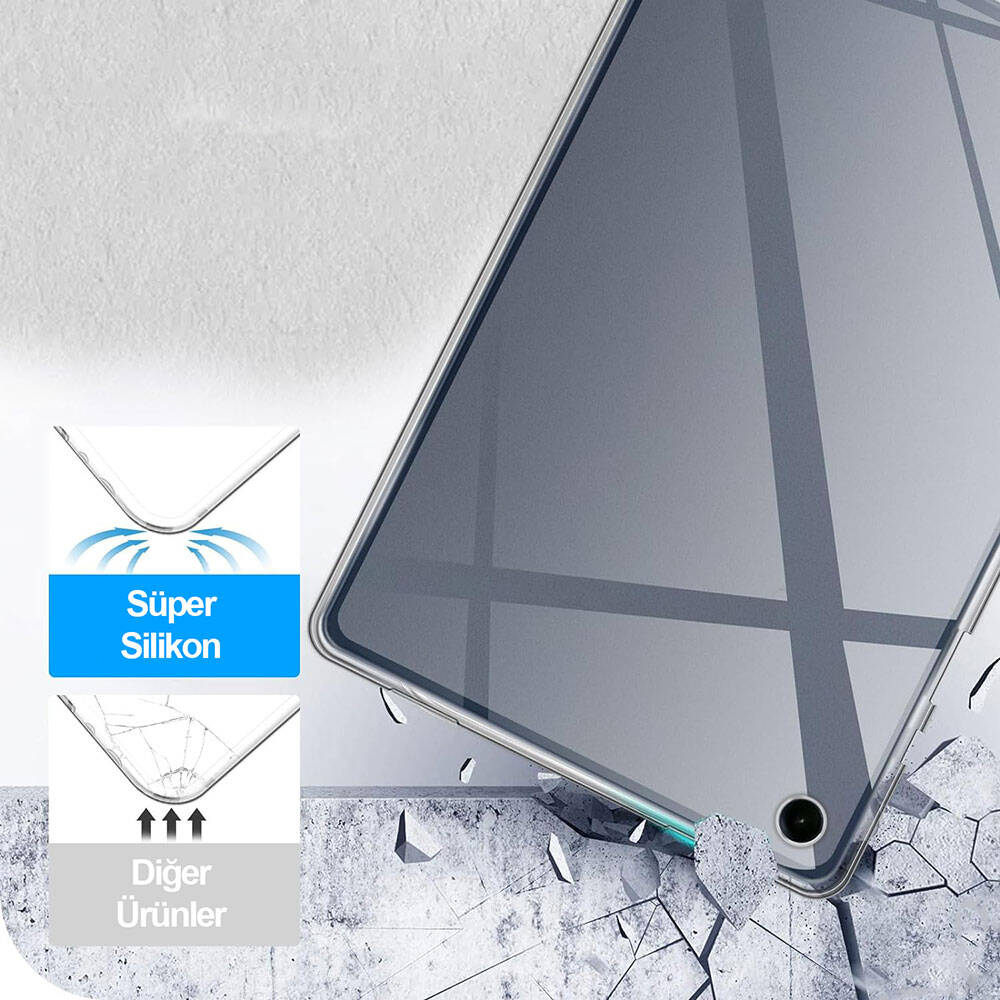 Galaxy Tab A9 Plus Kılıf Zore Tablet Süper Silikon Kapak Renksiz