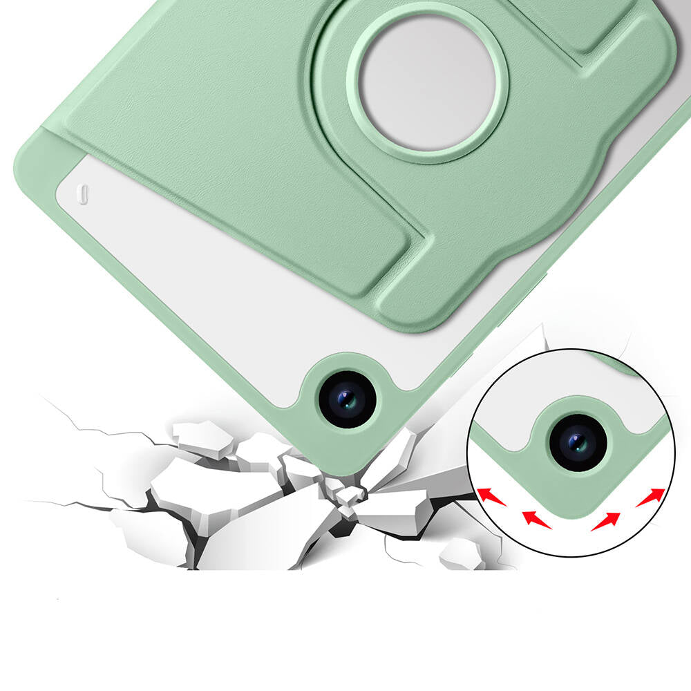 Galaxy Tab A9 Plus Kılıf Zore Termik Kalem Bölmeli Dönebilen Standlı Kılıf Koyu Yeşil