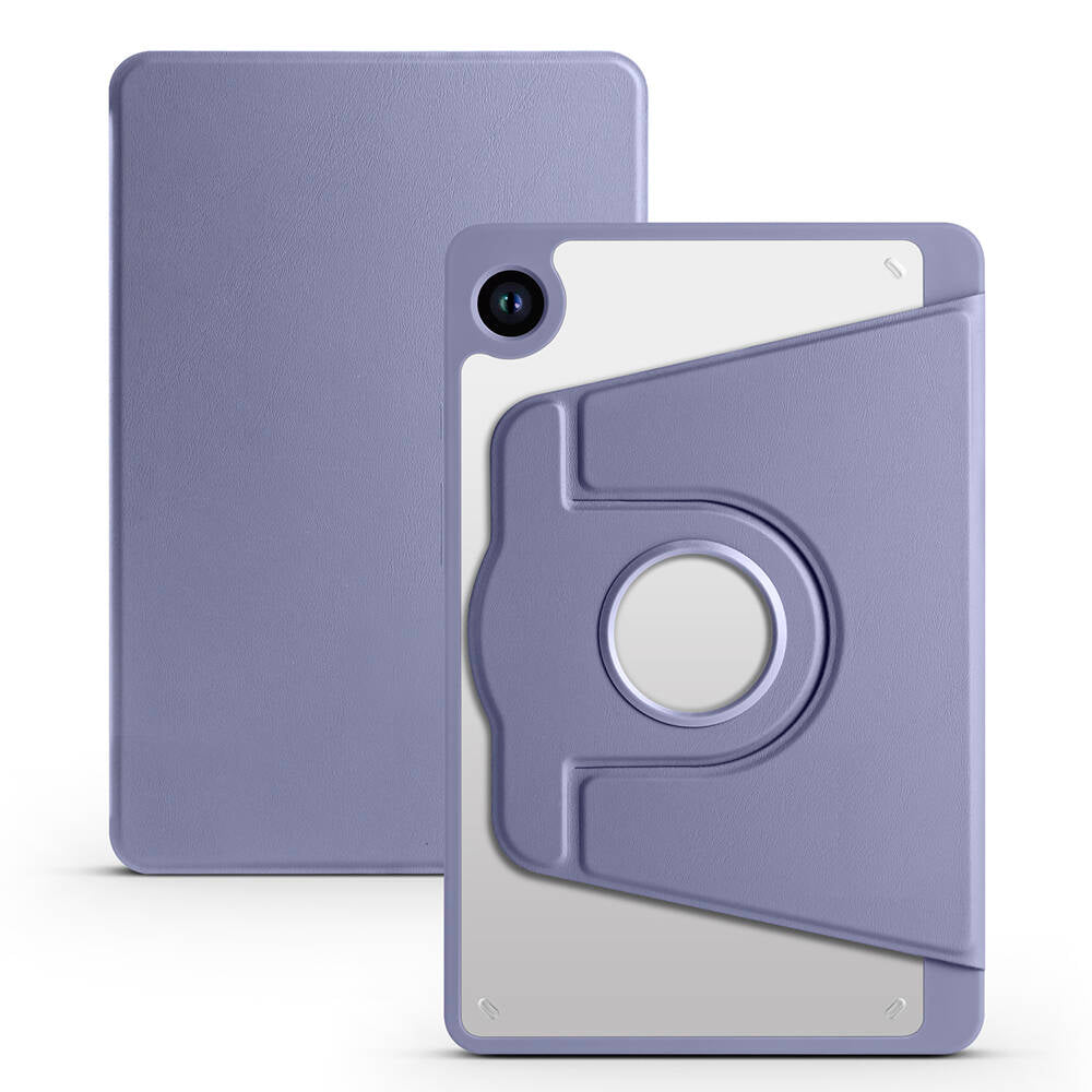 Galaxy Tab A9 Plus Kılıf Zore Termik Kalem Bölmeli Dönebilen Standlı Kılıf Lavendery Gray