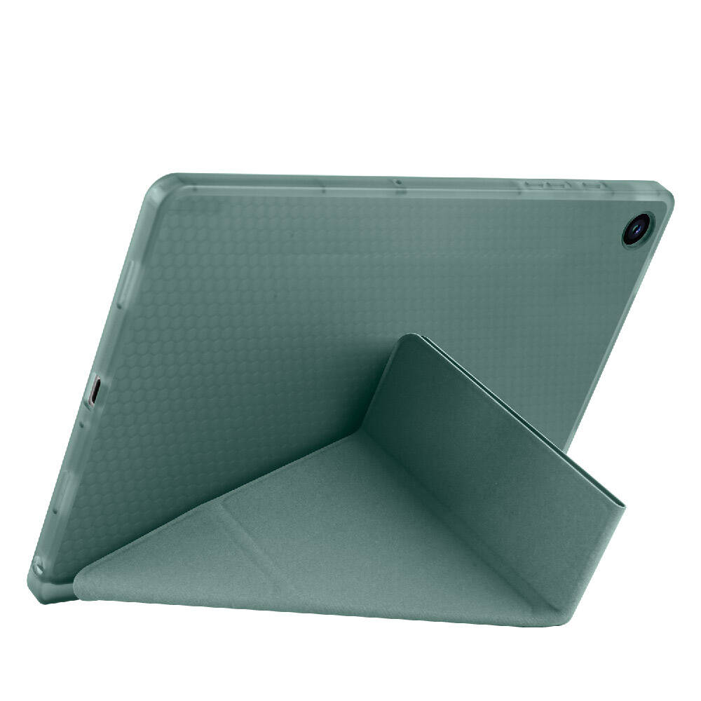 Galaxy Tab A9 Plus Kılıf Zore Tri Folding Kalem Bölmeli Standlı Kılıf Açık Yeşil