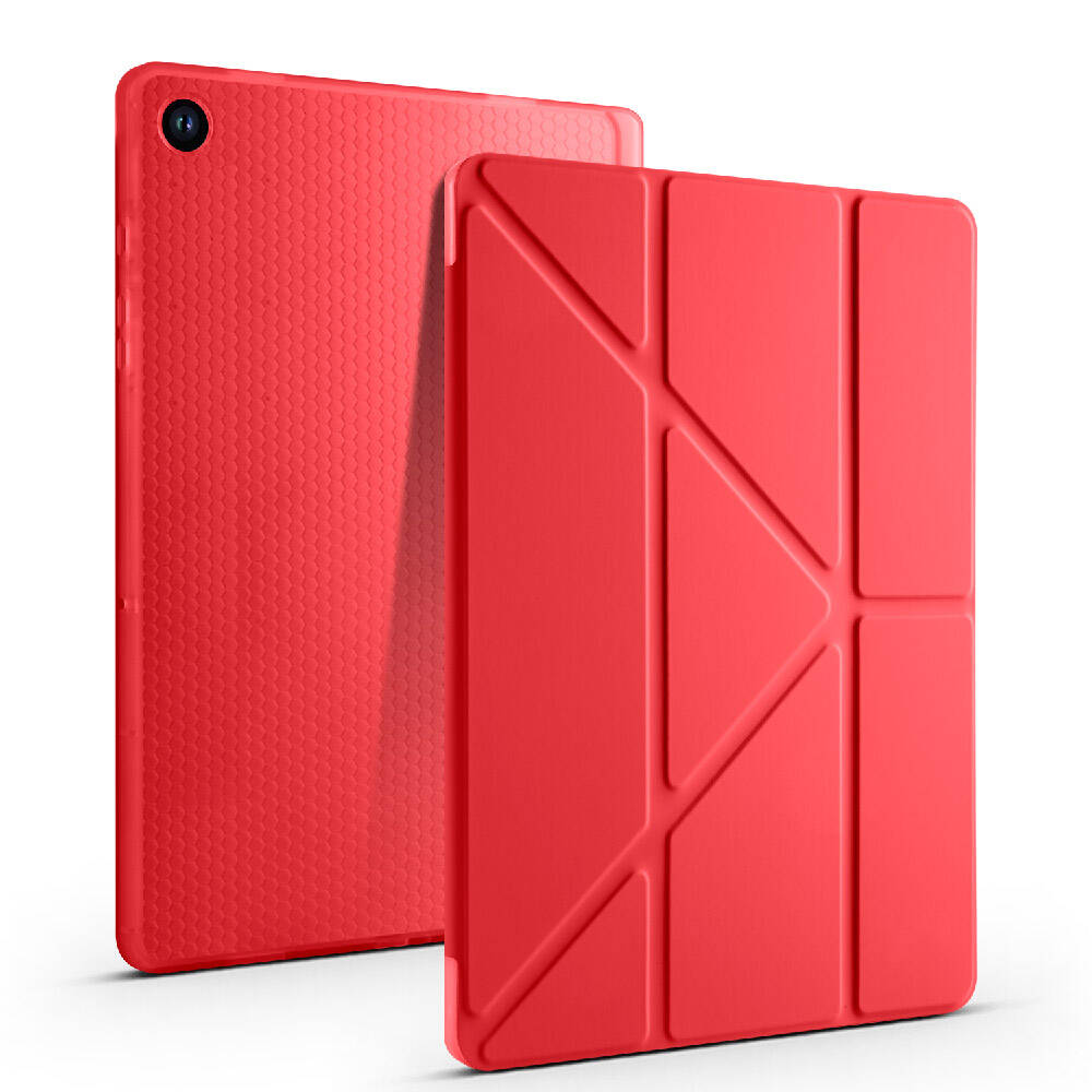 Galaxy Tab A9 Plus Kılıf Zore Tri Folding Kalem Bölmeli Standlı Kılıf Lila