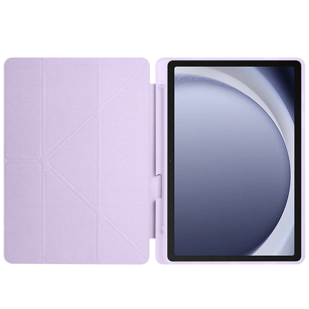 Galaxy Tab A9 Plus Kılıf Zore Tri Folding Kalem Bölmeli Standlı Kılıf Lila