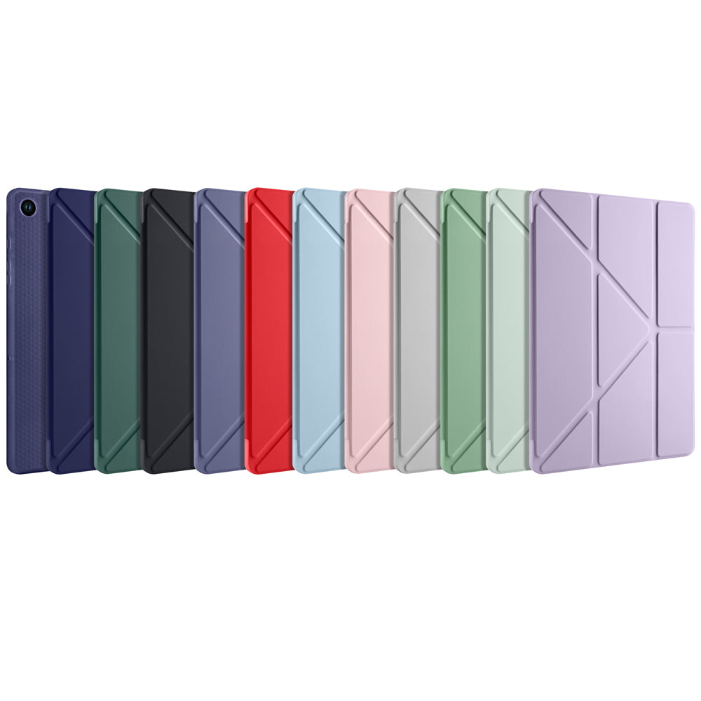 Galaxy Tab A9 Plus Kılıf Zore Tri Folding Kalem Bölmeli Standlı Kılıf Gri