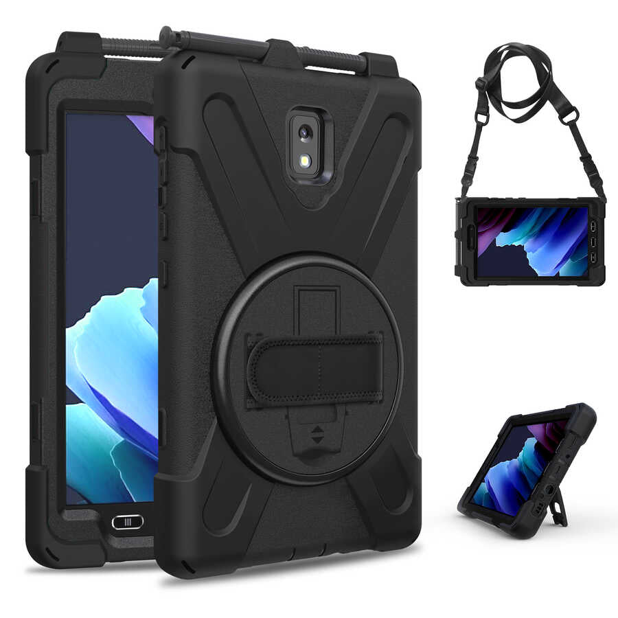 Galaxy Tab Active 3 T577 Zore Defender Tablet Silikon Siyah