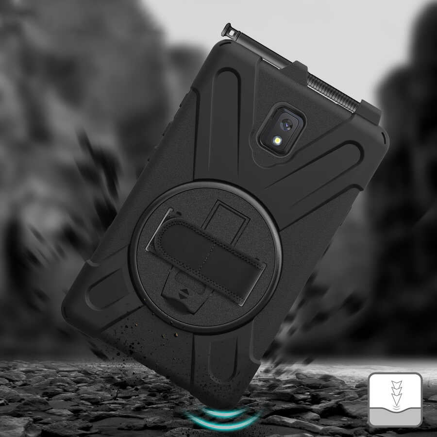 Galaxy Tab Active 3 T577 Zore Defender Tablet Silikon Siyah