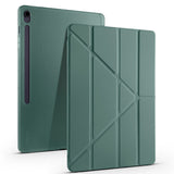 Galaxy Tab S10 FE Plus Kılıf Zore Tri Folding Kalem Bölmeli Standlı Kılıf Koyu Yeşil