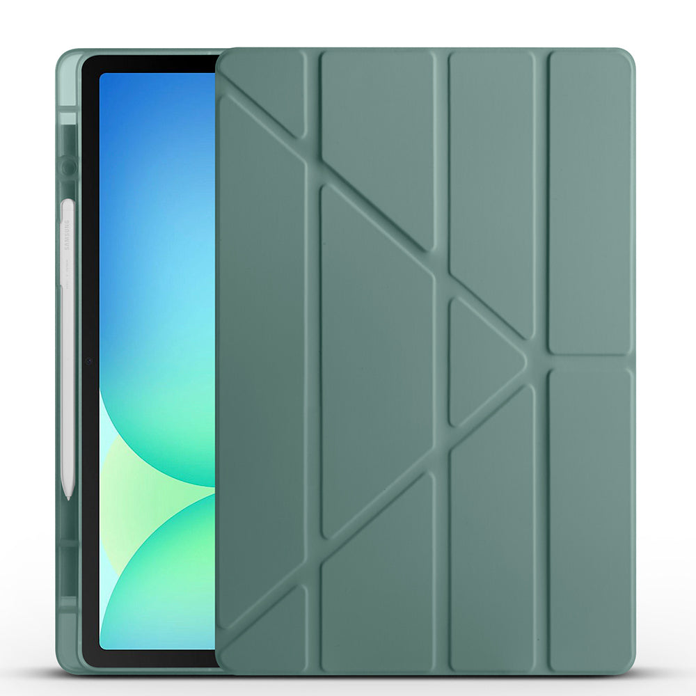 Galaxy Tab S10 FE Plus Kılıf Zore Tri Folding Kalem Bölmeli Standlı Kılıf Lila