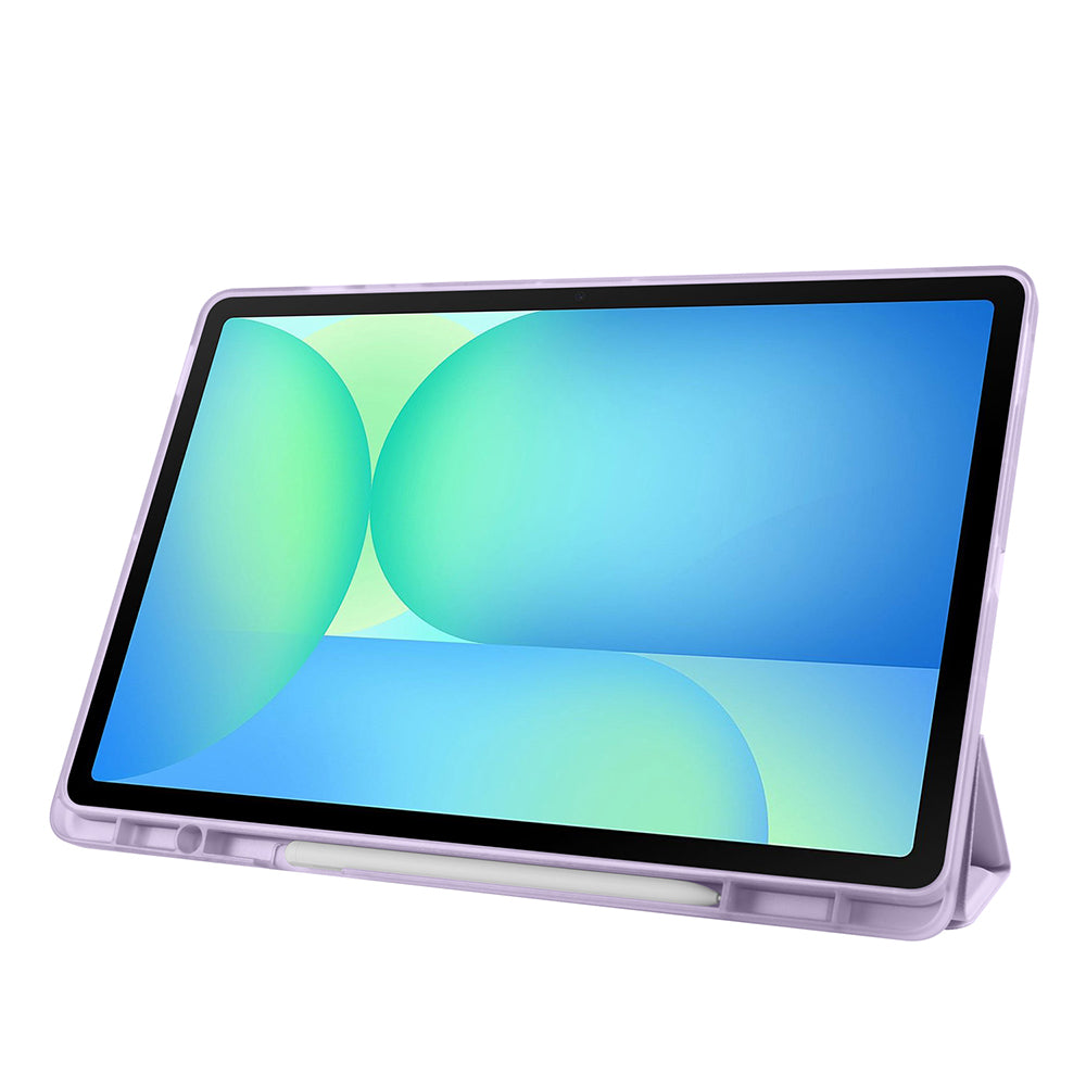 Galaxy Tab S10 FE Plus Kılıf Zore Tri Folding Kalem Bölmeli Standlı Kılıf Koyu Yeşil