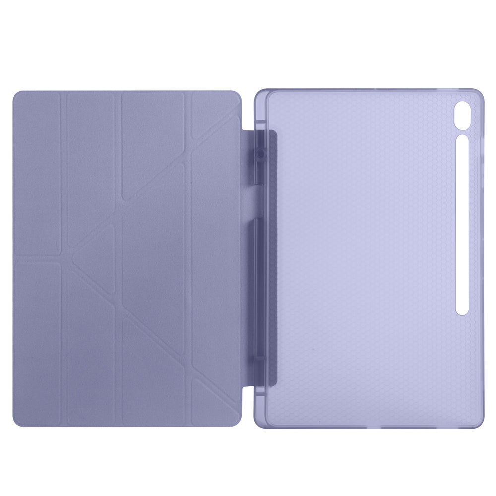 Galaxy Tab S10 FE Plus Kılıf Zore Tri Folding Kalem Bölmeli Standlı Kılıf Koyu Yeşil