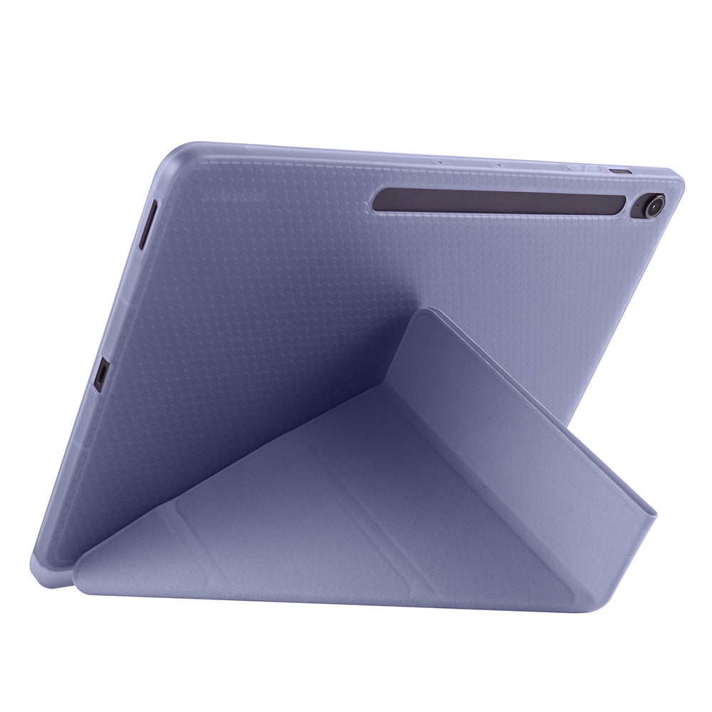 Galaxy Tab S10 FE Plus Kılıf Zore Tri Folding Kalem Bölmeli Standlı Kılıf Koyu Yeşil
