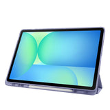 Galaxy Tab S10 FE Plus Kılıf Zore Tri Folding Kalem Bölmeli Standlı Kılıf Lila