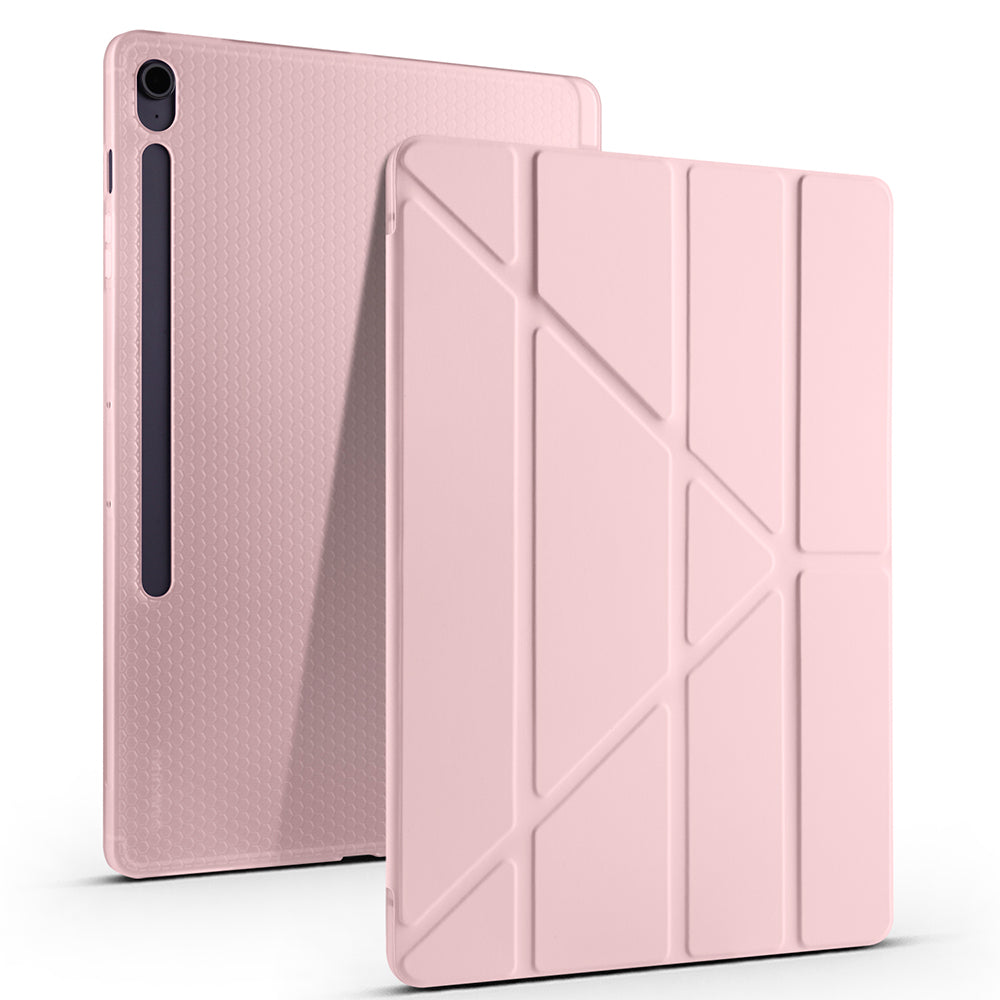 Galaxy Tab S10 FE Plus Kılıf Zore Tri Folding Kalem Bölmeli Standlı Kılıf Lila