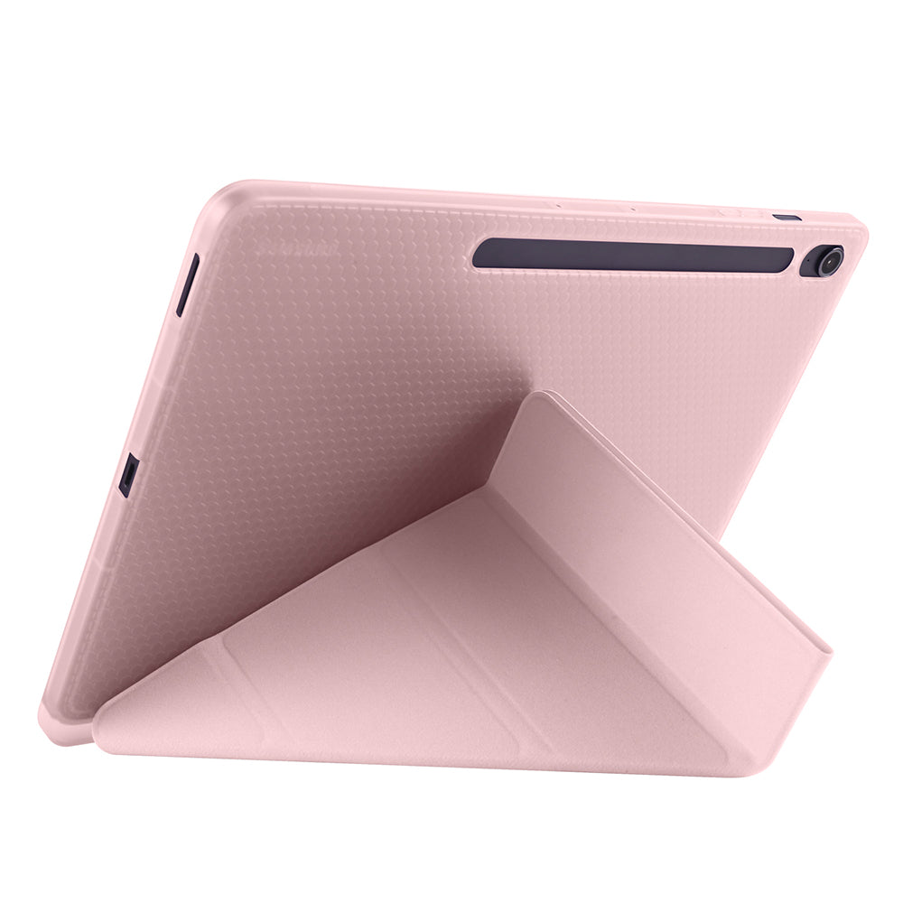 Galaxy Tab S10 FE Plus Kılıf Zore Tri Folding Kalem Bölmeli Standlı Kılıf Mor