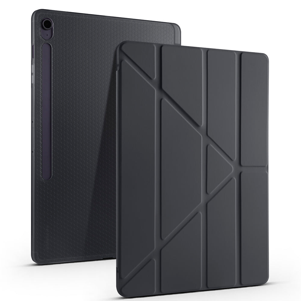 Galaxy Tab S10 FE Plus Kılıf Zore Tri Folding Kalem Bölmeli Standlı Kılıf Koyu Yeşil