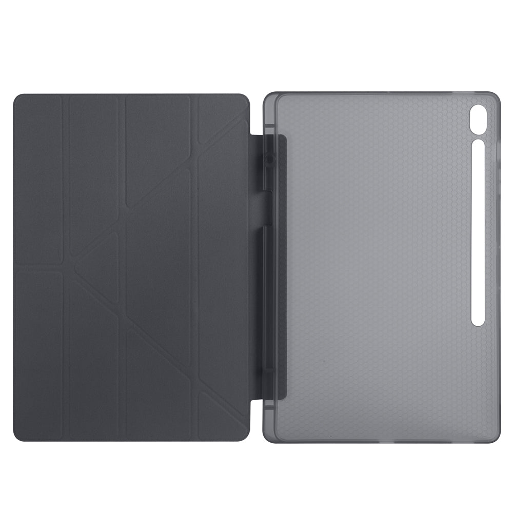 Galaxy Tab S10 FE Plus Kılıf Zore Tri Folding Kalem Bölmeli Standlı Kılıf Lila