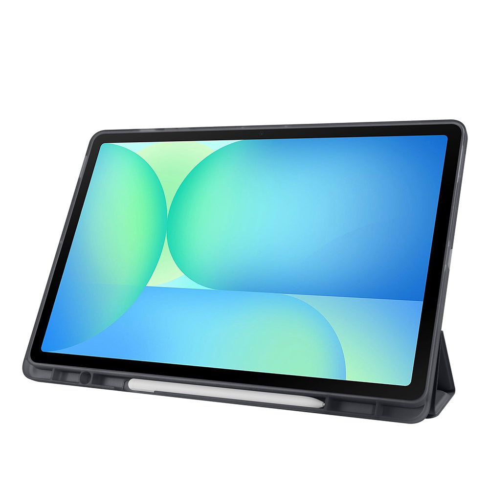 Galaxy Tab S10 FE Plus Kılıf Zore Tri Folding Kalem Bölmeli Standlı Kılıf Koyu Yeşil