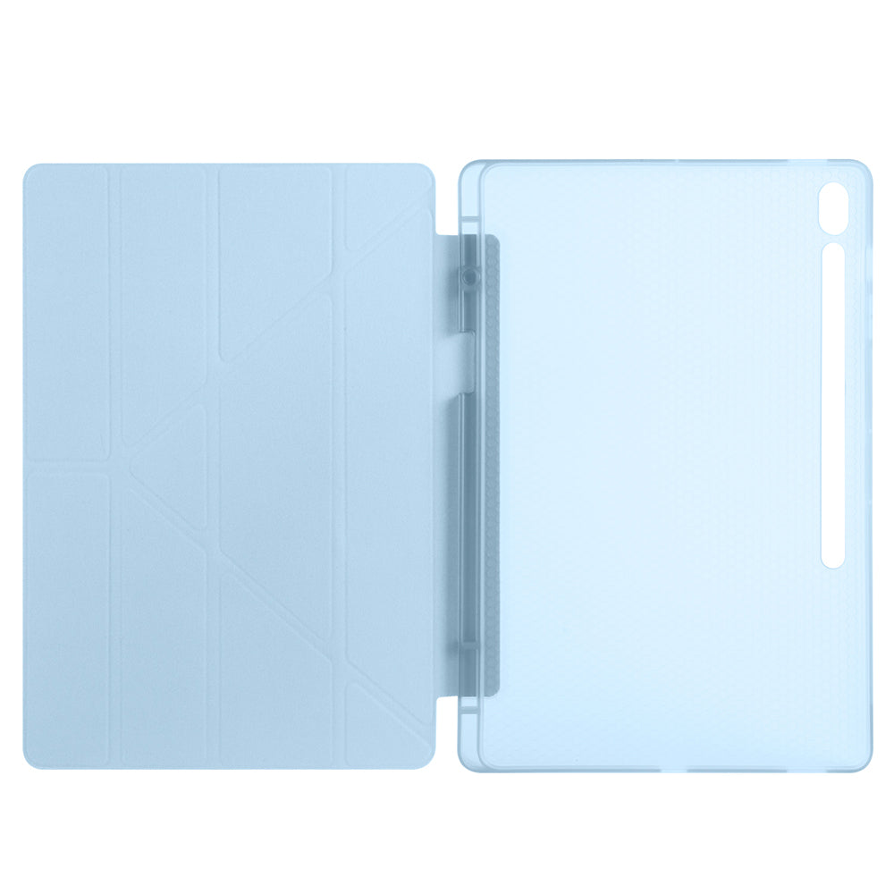Galaxy Tab S10 FE Plus Kılıf Zore Tri Folding Kalem Bölmeli Standlı Kılıf Lila