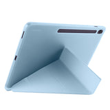 Galaxy Tab S10 FE Plus Kılıf Zore Tri Folding Kalem Bölmeli Standlı Kılıf Mavi