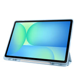 Galaxy Tab S10 FE Plus Kılıf Zore Tri Folding Kalem Bölmeli Standlı Kılıf Koyu Yeşil