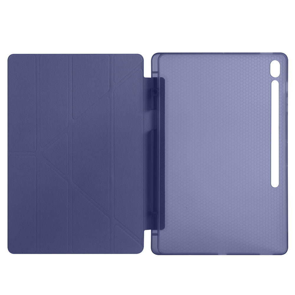 Galaxy Tab S10 FE Plus Kılıf Zore Tri Folding Kalem Bölmeli Standlı Kılıf Koyu Yeşil