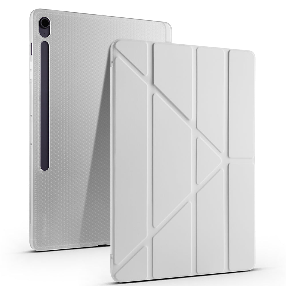 Galaxy Tab S10 FE Plus Kılıf Zore Tri Folding Kalem Bölmeli Standlı Kılıf Lila
