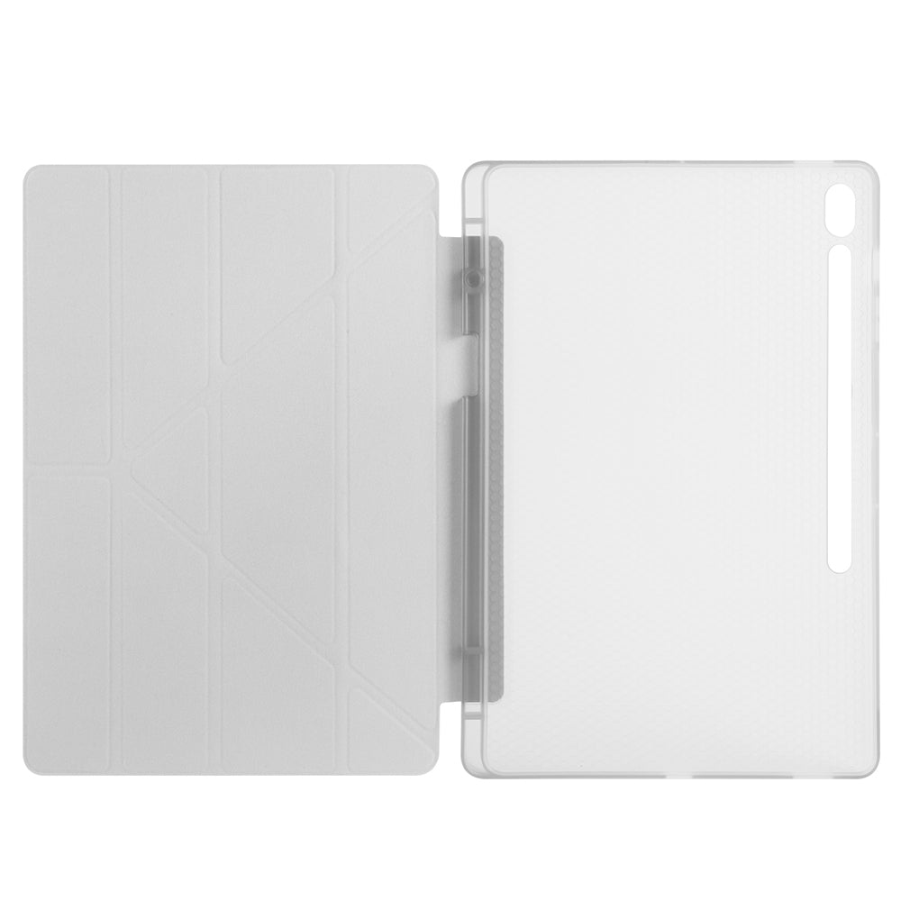 Galaxy Tab S10 FE Plus Kılıf Zore Tri Folding Kalem Bölmeli Standlı Kılıf Lila
