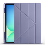 Galaxy Tab S10 FE Plus Kılıf Zore Tri Folding Kalem Bölmeli Standlı Kılıf Mor