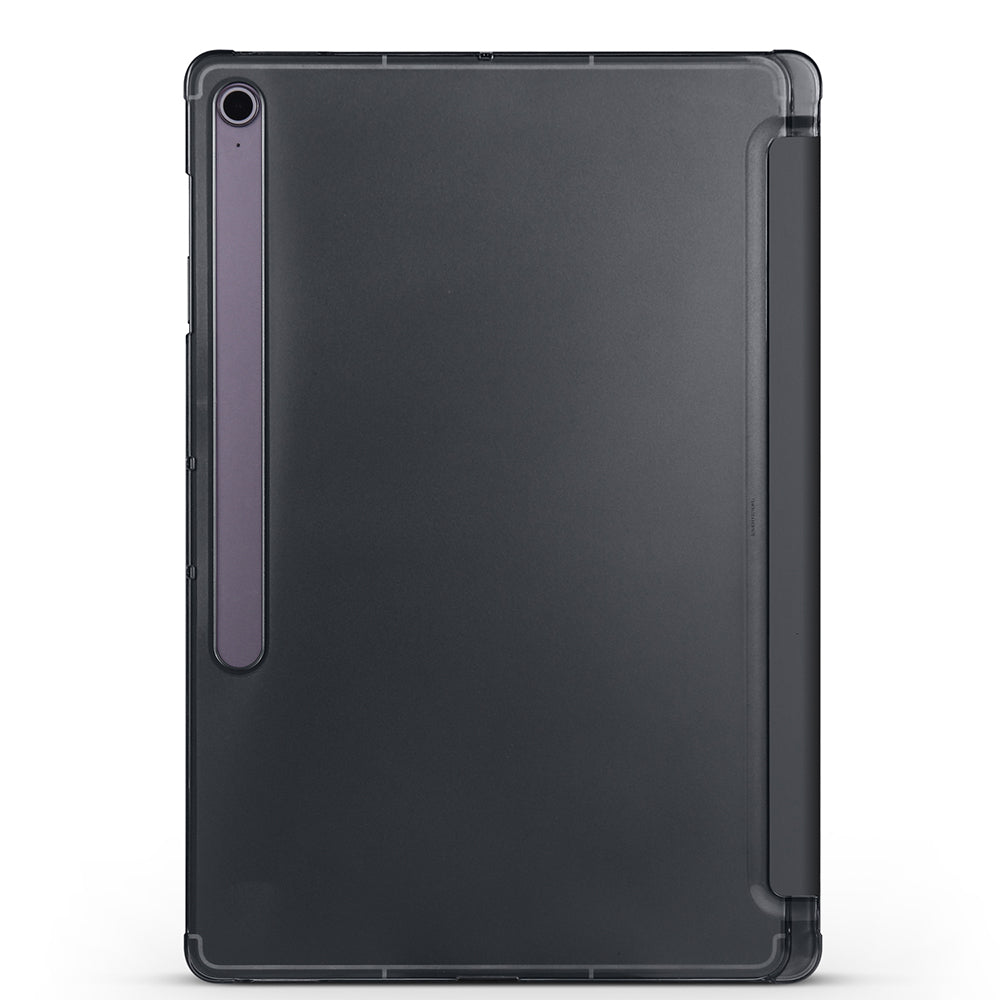 Galaxy Tab S10 FE Plus Zore Smart Cover Kalem Bölmeli Standlı 1-1 Kılıf Siyah
