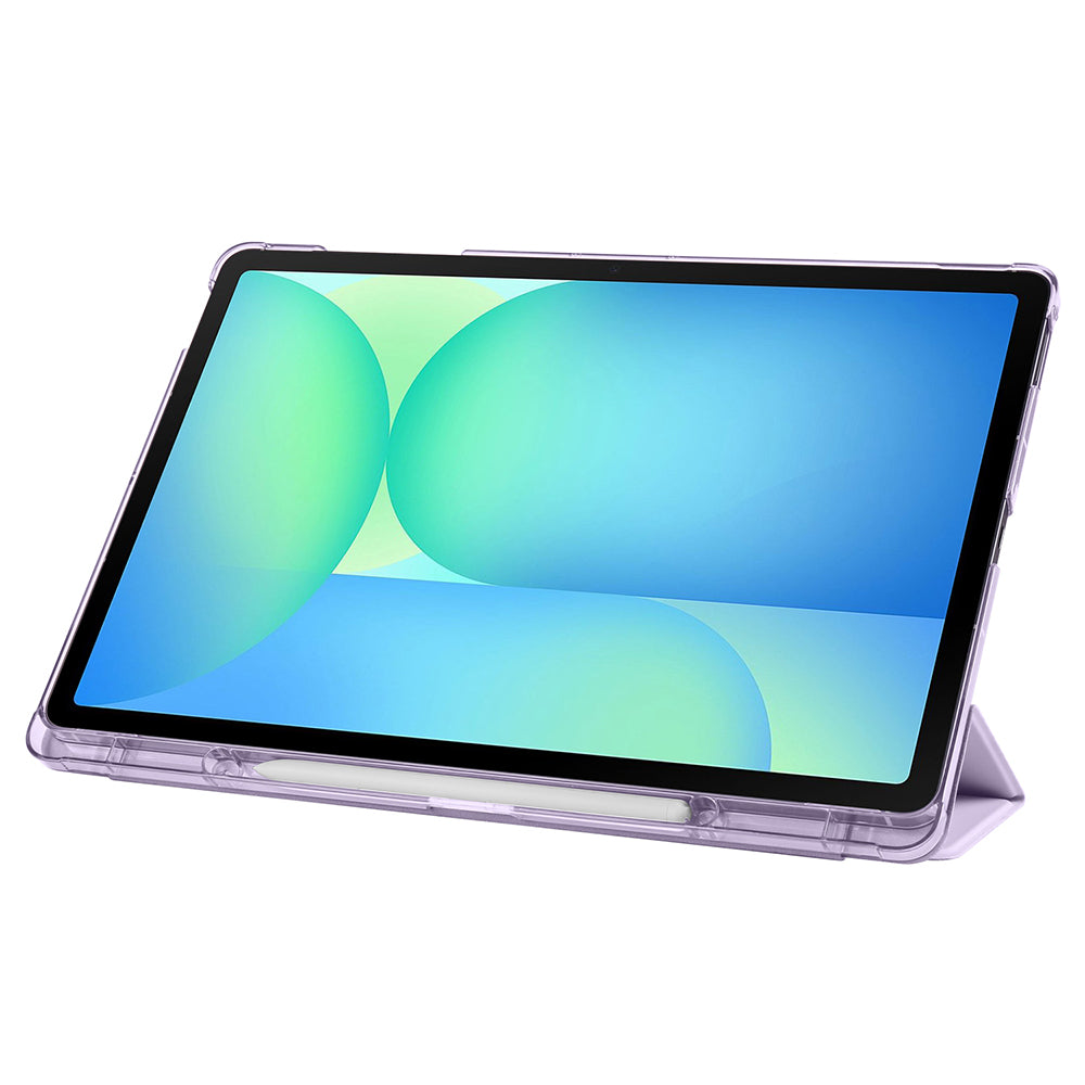 Galaxy Tab S10 FE Plus Zore Smart Cover Kalem Bölmeli Standlı 1-1 Kılıf Mor