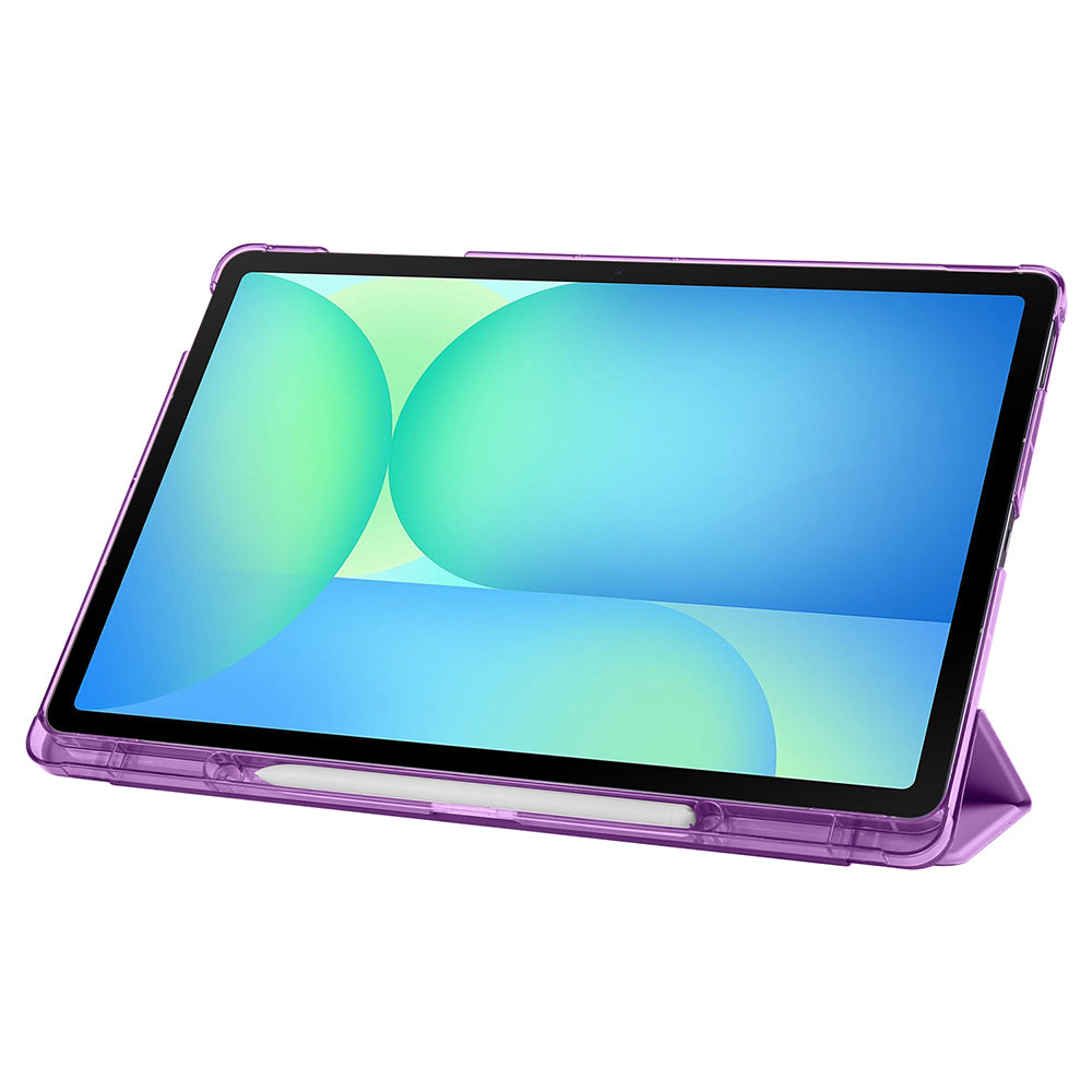 Galaxy Tab S10 FE Plus Zore Smart Cover Kalem Bölmeli Standlı 1-1 Kılıf Mor