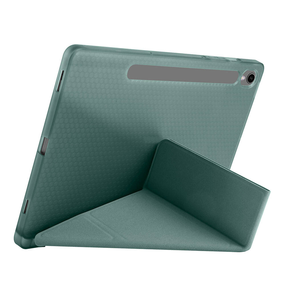 Galaxy Tab S10 Lite Kılıf Zore Tri Folding Kalem Bölmeli Standlı Kılıf Siyah