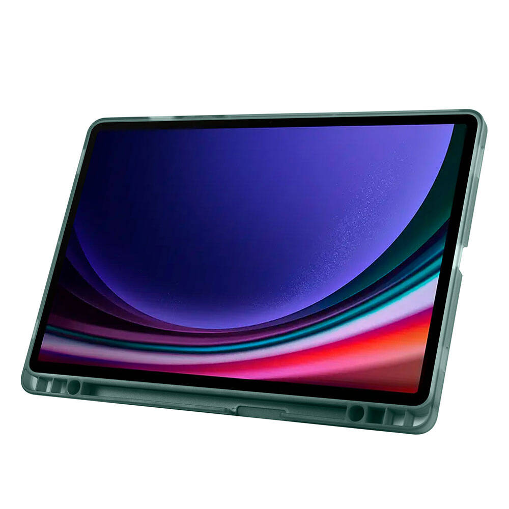 Galaxy Tab S10 Lite Kılıf Zore Tri Folding Kalem Bölmeli Standlı Kılıf Siyah
