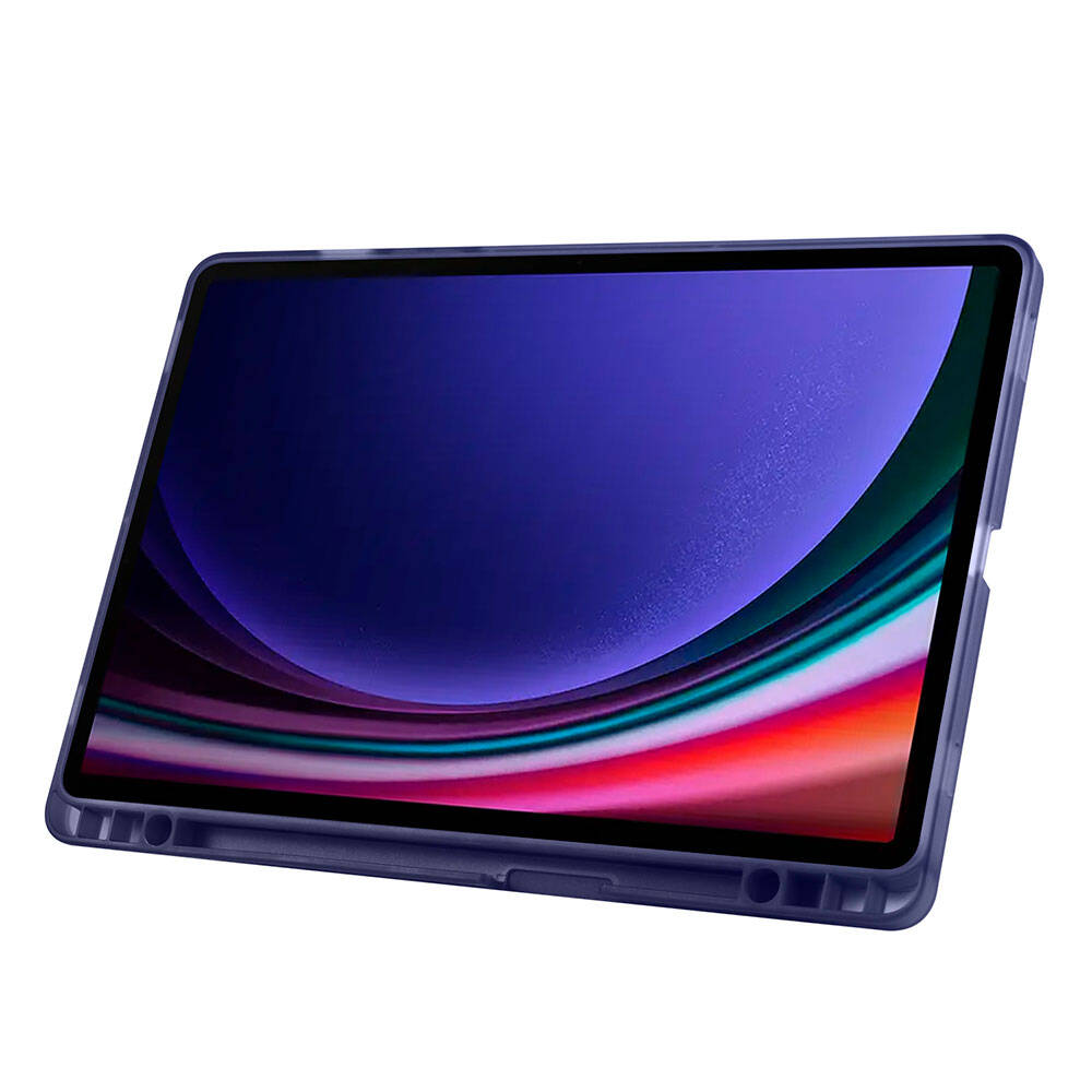 Galaxy Tab S10 Lite Kılıf Zore Tri Folding Kalem Bölmeli Standlı Kılıf Siyah
