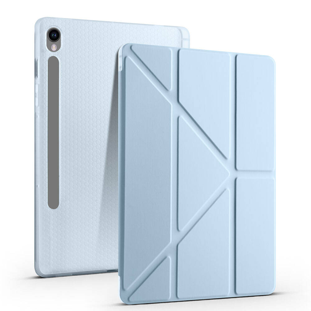 Galaxy Tab S10 Lite Kılıf Zore Tri Folding Kalem Bölmeli Standlı Kılıf Siyah