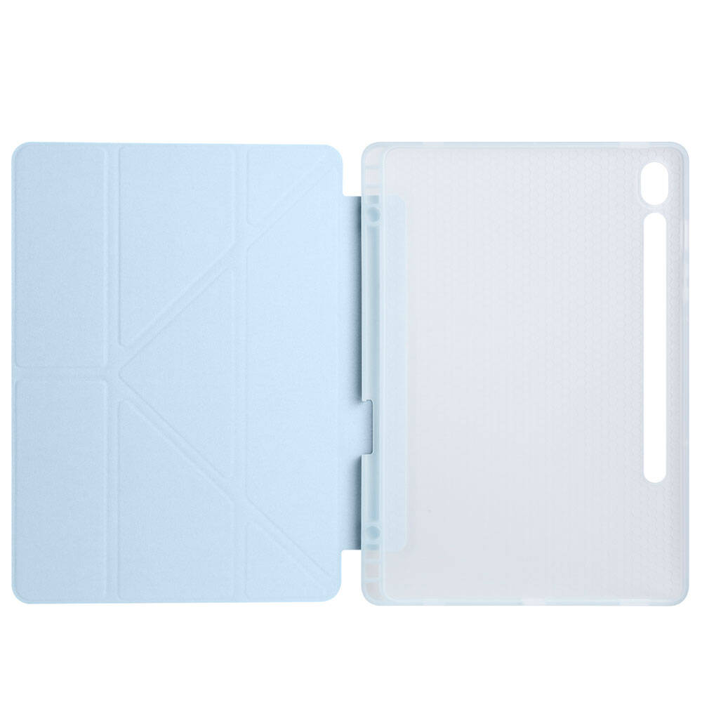 Galaxy Tab S10 Lite Kılıf Zore Tri Folding Kalem Bölmeli Standlı Kılıf Siyah